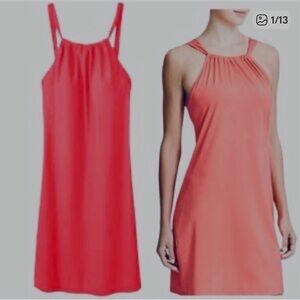 EUC Athleta Ember Orange Kokomo swim/sports dress sz M stretch quick dry fabric